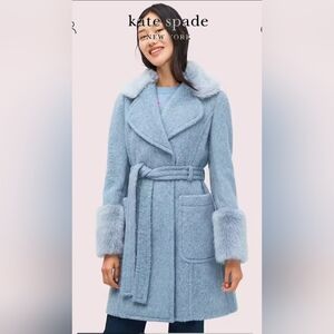 Kate Spade Fluffy Tie Waist Coat